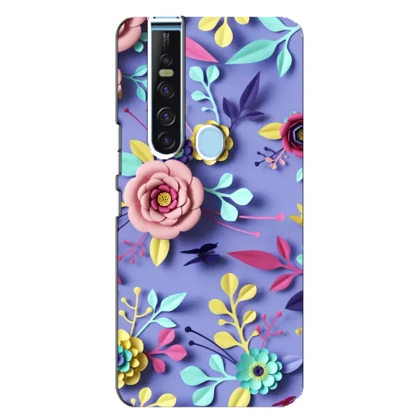 Чехол с принтом «Цветочный дизайн» для TECNO Camon 15 Pro