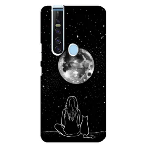 Чехол с рисунком кот на TECNO Camon 15 Pro (Девушка с котом)