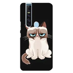 Чехол с принтом для TECNO Camon 15 Pro (AlphaPrint) Модные коты (Грустный кот)