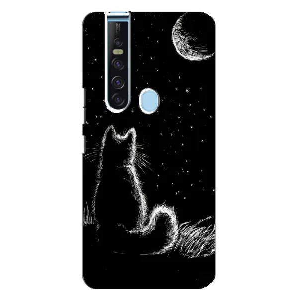 Чехол с принтом «Котик и луна» для TECNO Camon 15 Pro Чехол с принтом «Котик и луна» для TECNO Camon 15 Pro