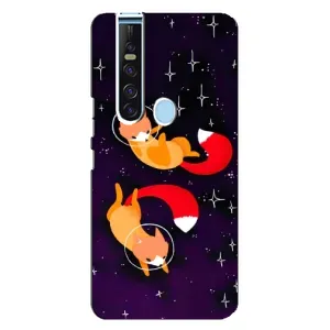 Чехлы с картинкой Лисички для TECNO Camon 15 Pro (VPrint) (Лисички космонавты)