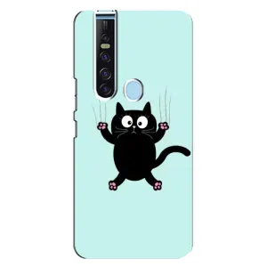 Чехол с принтом для TECNO Camon 15 Pro (AlphaPrint) Модные коты (Падающий кот)