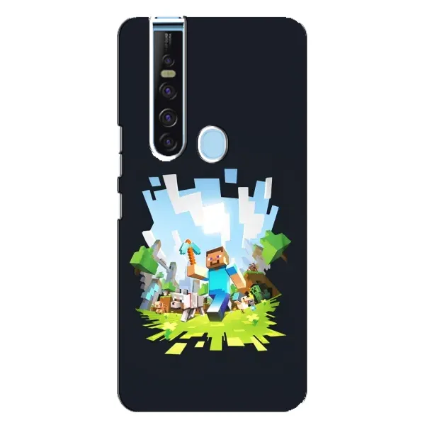 Чохол з принтом «персонажі Minecraft» для TECNO Camon 15 Pro