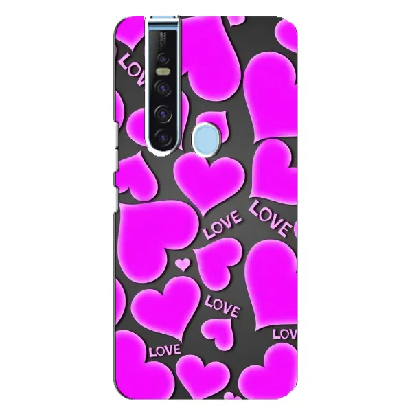 Чехол с принтом «Pink hearts» для TECNO Camon 15 Pro
