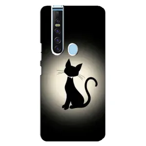 Чехол с принтом для TECNO Camon 15 Pro (AlphaPrint) Модные коты (Силуэт котика)