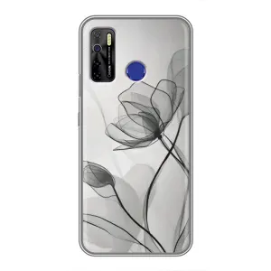 Чехол с принтом «Черные цветы» для TECNO Camon 15