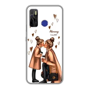 Чехол с печатью для TECNO Camon 15 - (Мама с ребенком) (AlphaPrint) (Дочка и мама)
