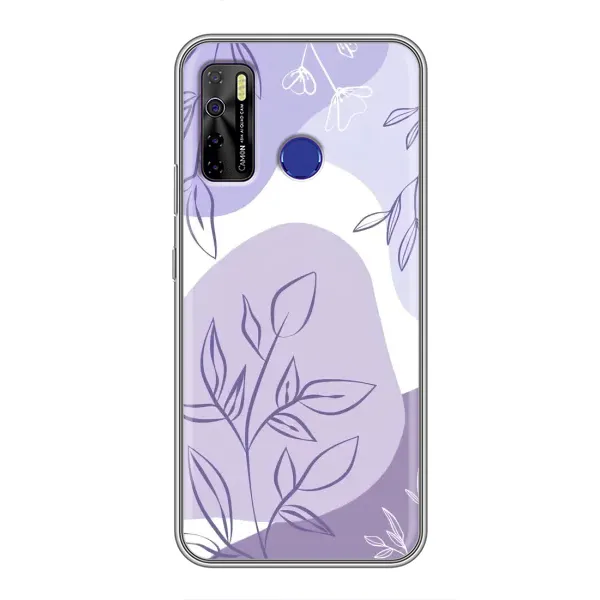 Чехол с принтом «Фиолетовые листья абстракция» для TECNO Camon 15 Чехол с принтом «Фиолетовые листья абстракция» для TECNO Camon 15