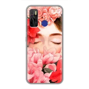 Чехлы (ART) Цветы на TECNO Camon 15 (VPrint) (Глаза в цветах)