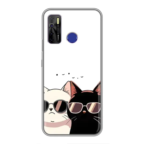 Чохол з принтом «Коти в окулярах» для TECNO Camon 15