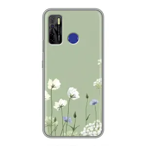 Чехол с принтом «Цветы на зеленом» для TECNO Camon 15