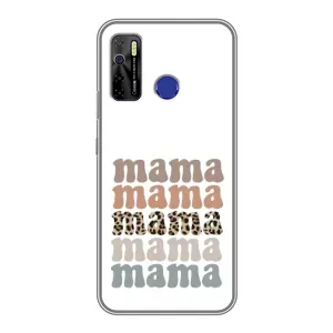 Чехлы для мамы на TECNO Camon 15 (Текстовый коллаж мама)