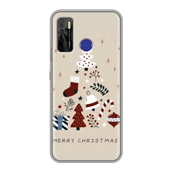 Чехол с принтом «Merry Christmas» для TECNO Camon 15