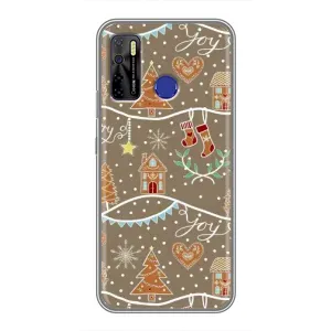 Новогодние, Праздничные Чехлы для TECNO Camon 15 - 2024 год (Новогодние пряники)