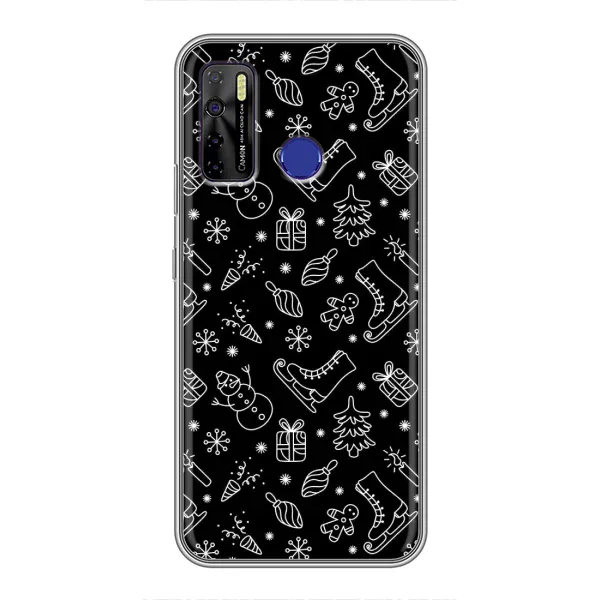 Чехол с принтом «Новогодний фон» для TECNO Camon 15 Чехол с принтом «Новогодний фон» для TECNO Camon 15