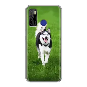Чохол з Хаскі TECNO Camon 15 - (AlphaPrint) (Радісний Хаскі)