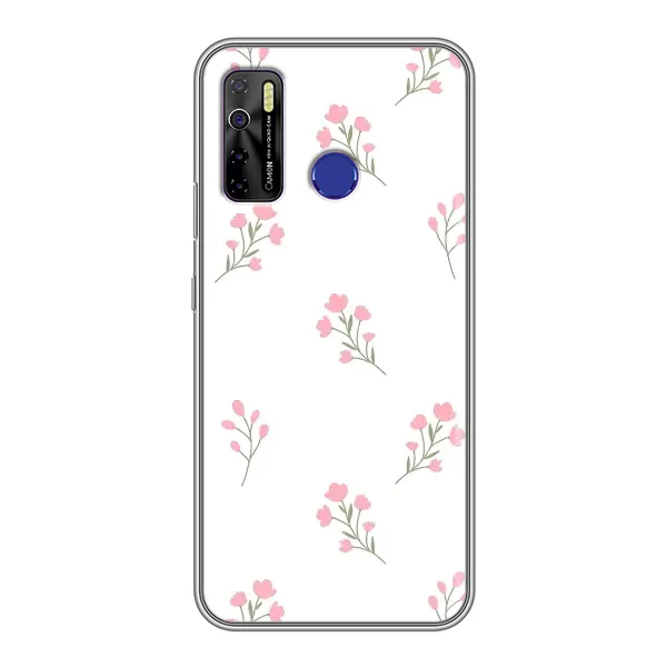 Чехол с принтом «Розовые цветы» для TECNO Camon 15