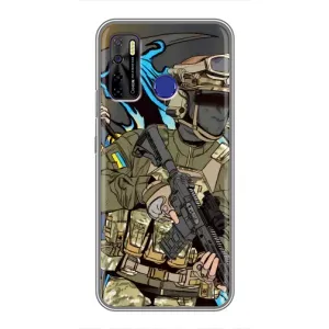 Чехлы с картинкой ЗСУ для TECNO Camon 15 (AlphaPrint) (Воин ВСУ)