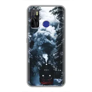Новогодние, Праздничные Чехлы для TECNO Camon 15 - 2024 год (Зимний поезд)