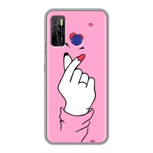 Чехол с принтом для TECNO Camon 15 (AlphaPrint - Знак сердечка)