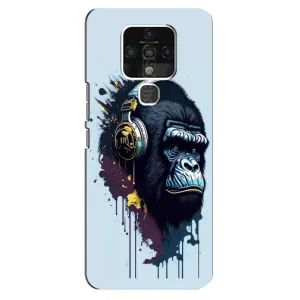 Чехол с Обезьянами TECNO Camon 16 Pro - (AlphaPrint) (Горилла в наушниках)