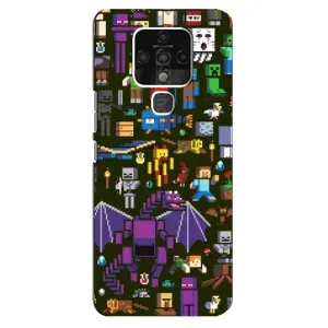 Чехол Майнкрафт на TECNO Camon 16 Pro (AlphaPrint) Minecraft (Коллаж Майнкрафт)