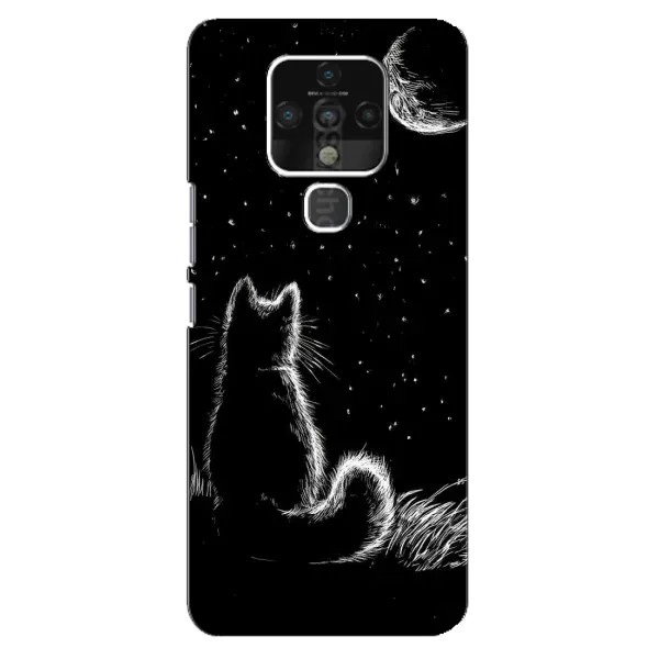 Чехол с принтом «Котик и луна» для TECNO Camon 16 Pro Чехол с принтом «Котик и луна» для TECNO Camon 16 Pro
