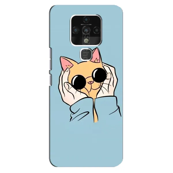 Чехол с принтом «Котик в очках» для TECNO Camon 16 Pro