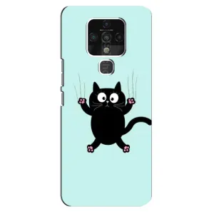 Чехол с принтом для TECNO Camon 16 Pro (AlphaPrint) Модные коты (Падающий кот)