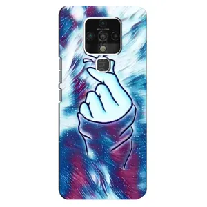 Чехол с принтом для TECNO Camon 16 Pro (AlphaPrint - Знак сердечка) (Радужное сердце)