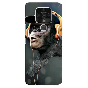 Чохол з Мавпами TECNO Camon 16 SE - (AlphaPrint) (В навушниках)