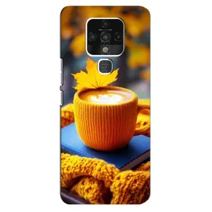 Чехол с уникальным дизайном «Осень с кофе» для TECNO Camon 16 (Кофе на желтом пледе)