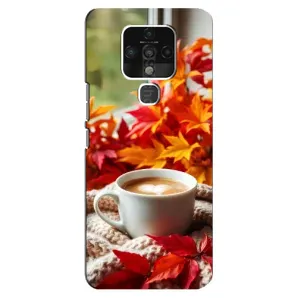 Чехол с уникальным дизайном «Осень с кофе» для TECNO Camon 16