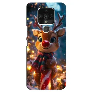 Яскравий чохол для TECNO Camon 16 з Зимові Оленята (Олень з шарфом)
