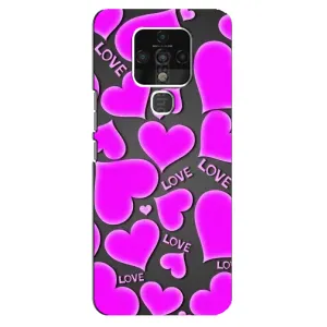 Чехол с принтом «Pink hearts» для TECNO Camon 16