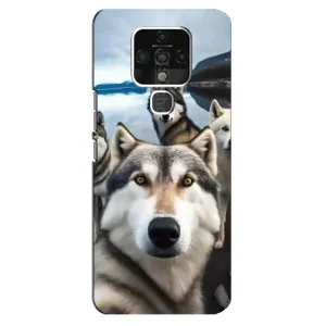 Чехол с Хаски для TECNO Camon 16 - (AlphaPrint) (Селфи ХАски)