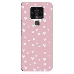Чехол с розовым рисунком для TECNO Camon 16 (Сердечки на розовом)