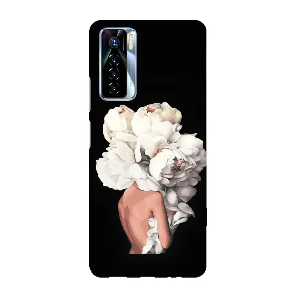 Чехол с принтом «Белые цветы» для TECNO Camon 17 Pro