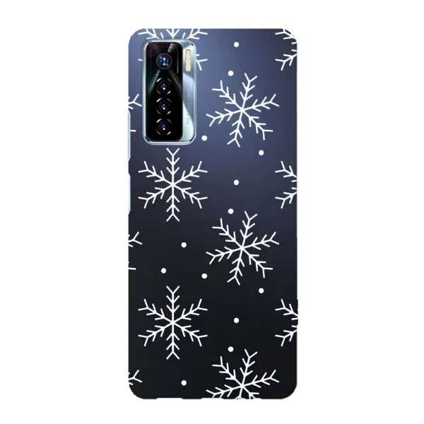Чехол с принтом «Белые снежинки» для TECNO Camon 17 Pro