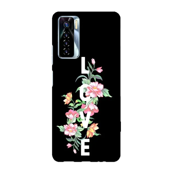 Чохол з принтом «Квіти LOVE» для TECNO Camon 17 Pro