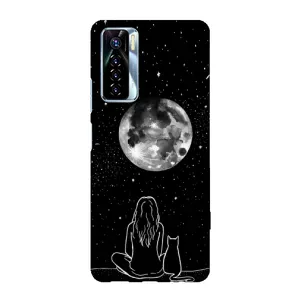 Чехол с рисунком кот на TECNO Camon 17 Pro (Девушка с котом)