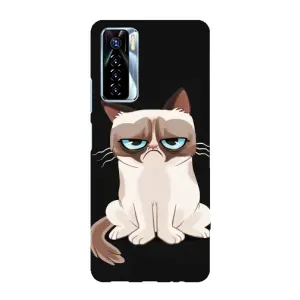 Чехол с принтом для TECNO Camon 17 Pro (AlphaPrint) Модные коты (Грустный кот)