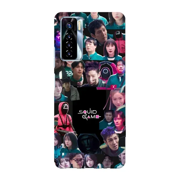Чехол с принтом «Коллаж Игра кальмара» для TECNO Camon 17 Pro Чехол с принтом «Коллаж Игра кальмара» для TECNO Camon 17 Pro