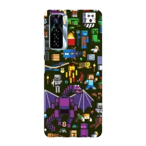 Чохол Майнкрафт на TECNO Camon 17 Pro (AlphaPrint) Minecraft (Колаж Майнкрафт)