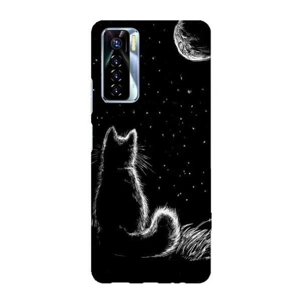 Чехол с принтом «Котик и луна» для TECNO Camon 17 Pro Чехол с принтом «Котик и луна» для TECNO Camon 17 Pro