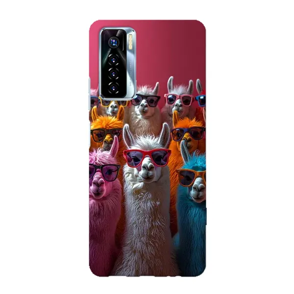Чехол с принтом «Ламы в очках» для TECNO Camon 17 Pro