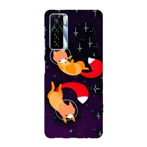 Чехлы с картинкой Лисички для TECNO Camon 17 Pro (VPrint) (Лисички космонавты)