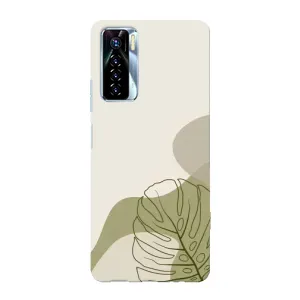Силиконовый чехол с принтом в цветах на TECNO Camon 17 Pro (Зеленая монстера дизайн)