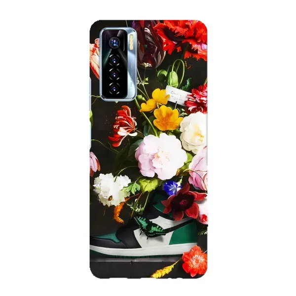 Чохол з принтом «Nike цветы» для TECNO Camon 17 Pro