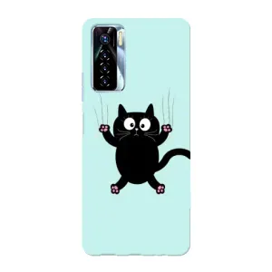 Чехол с принтом для TECNO Camon 17 Pro (AlphaPrint) Модные коты (Падающий кот)